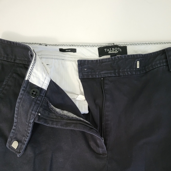 Talbots Black Heritage Front Zip Straight Leg Business Casual Trouser Pants - Picture 6 of 9